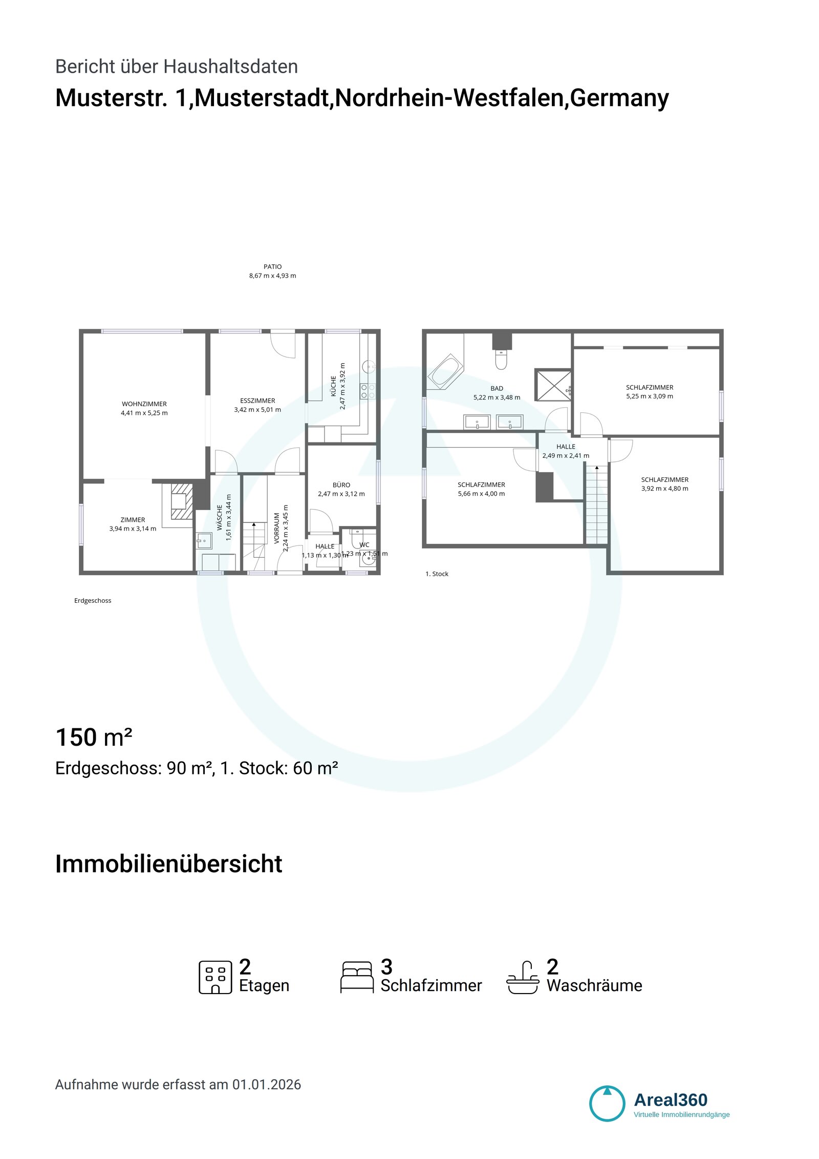 Beispiel-Grundriss von Areal360