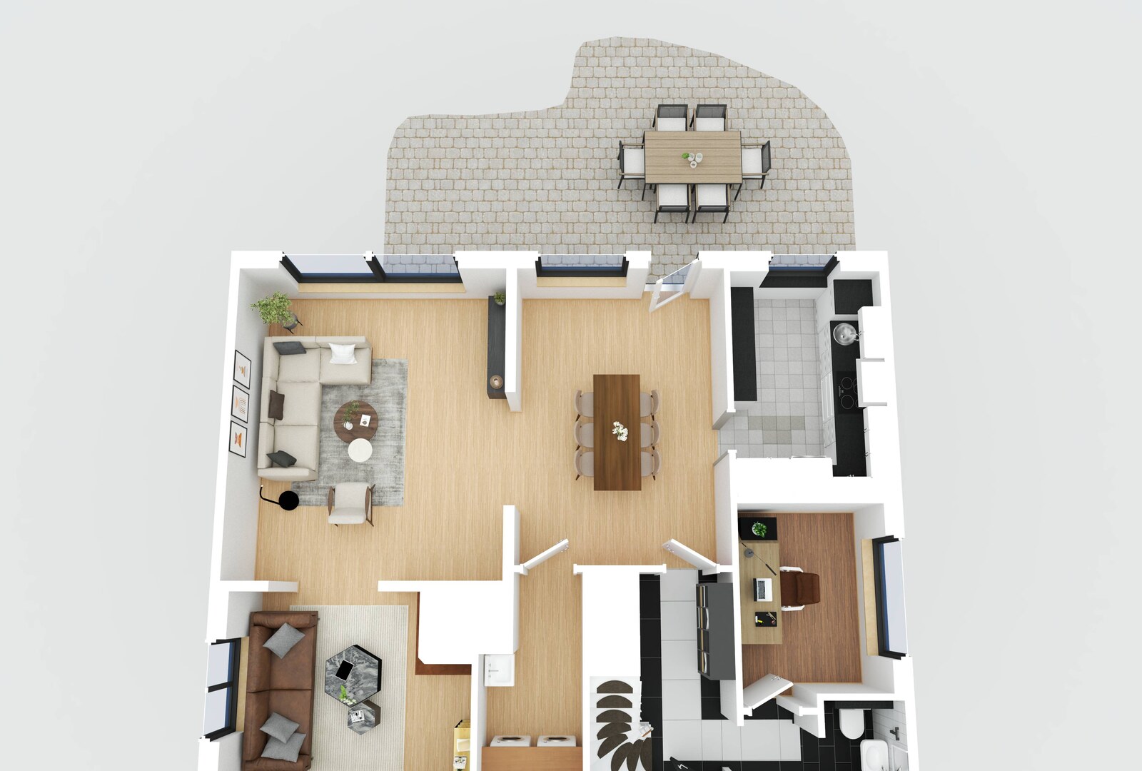 3D-Grundriss Erdgeschoss