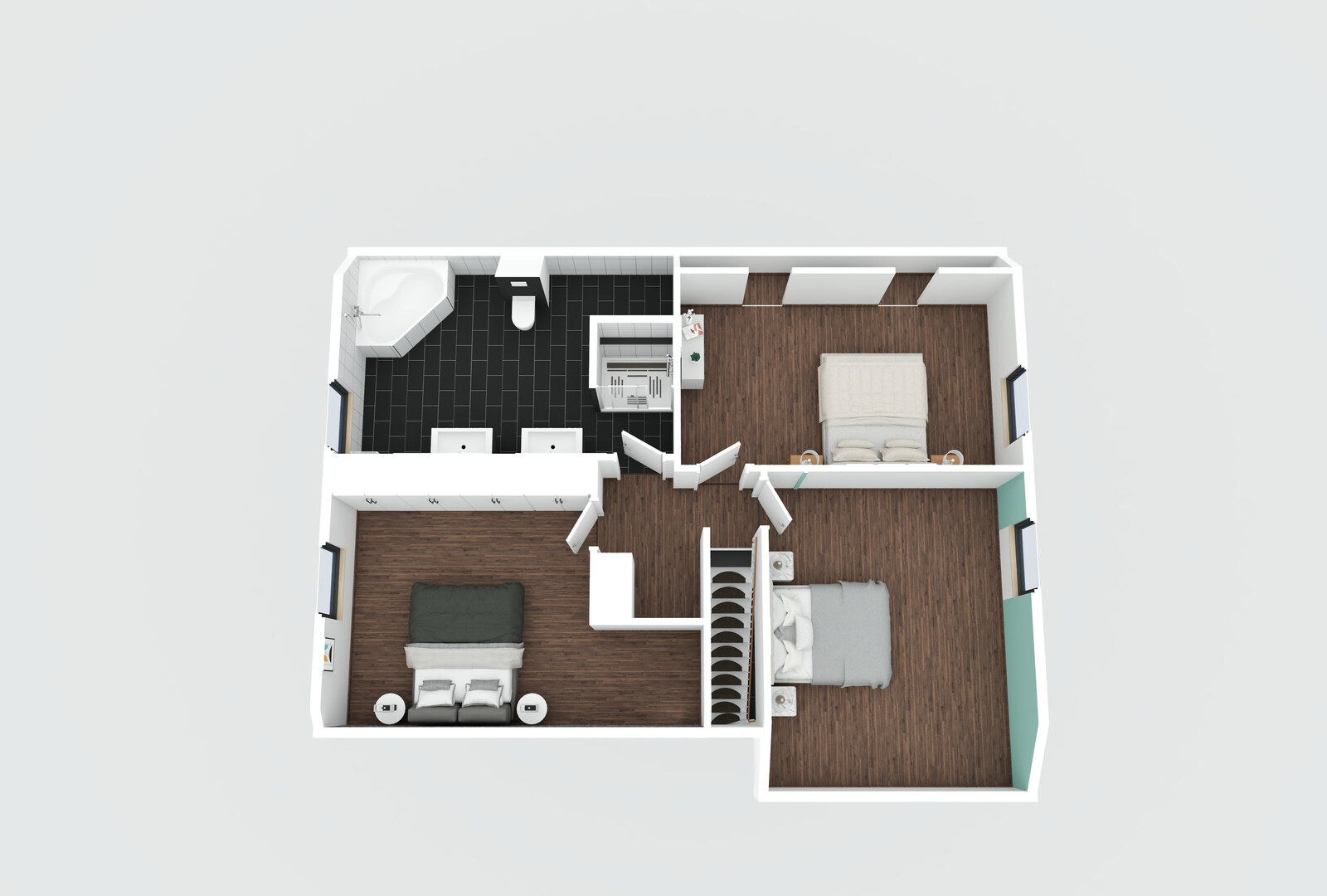 3D-Grundriss Obergeschoss